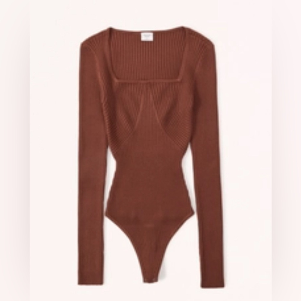 Long sleeve square neck sweater bodysuit